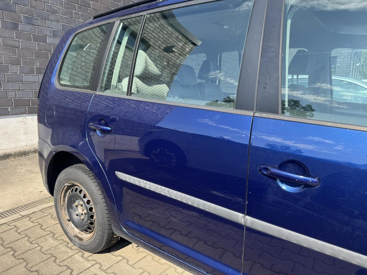 VW Touran 1T original T&uuml;r hinten rechts LD5Q Shadow Blue Metallic Rohbau Bj.2009